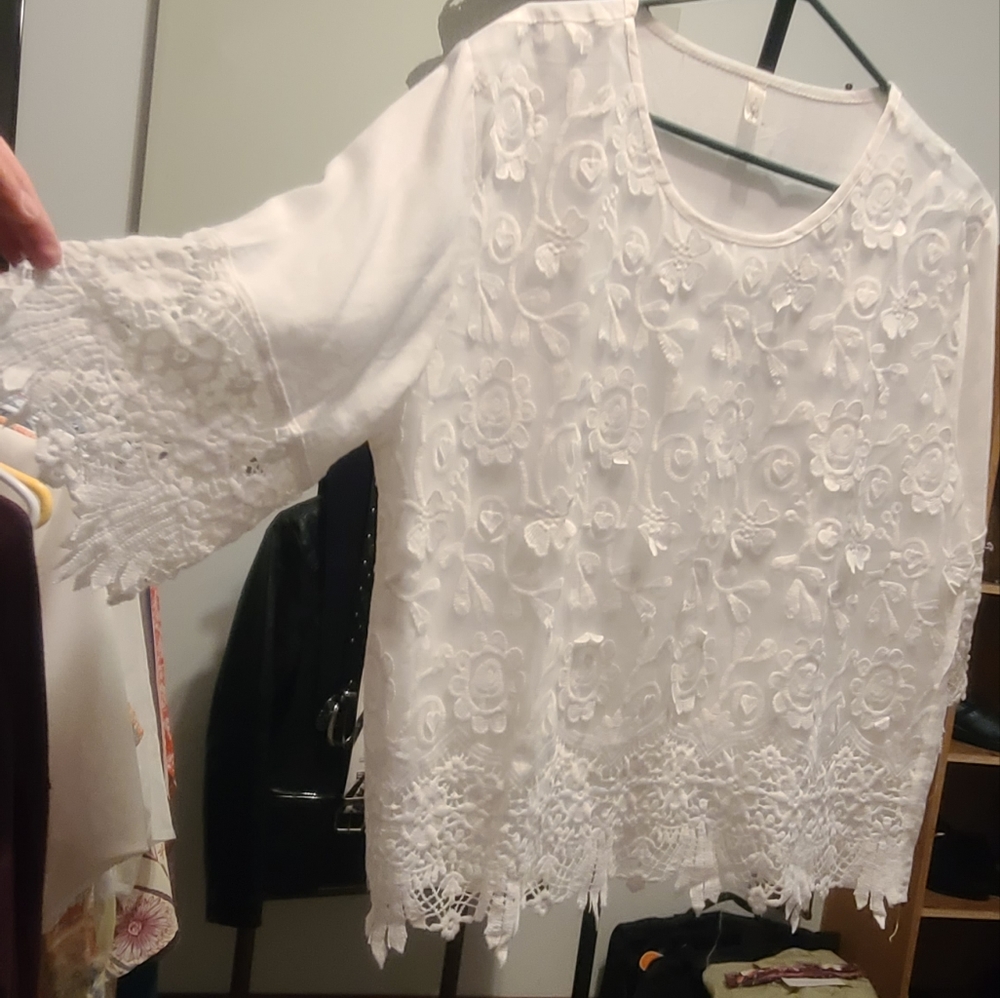 🐰White Lace Blouse
